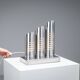 Triple column table lamp in stainless steel by Goffredo Reggiani