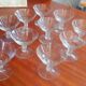 Series of 10 Champagne glasses in vintage chiseled glass 50s