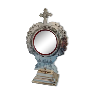 Miroir modèle Aranmula Cross en métal, 10x9 cm