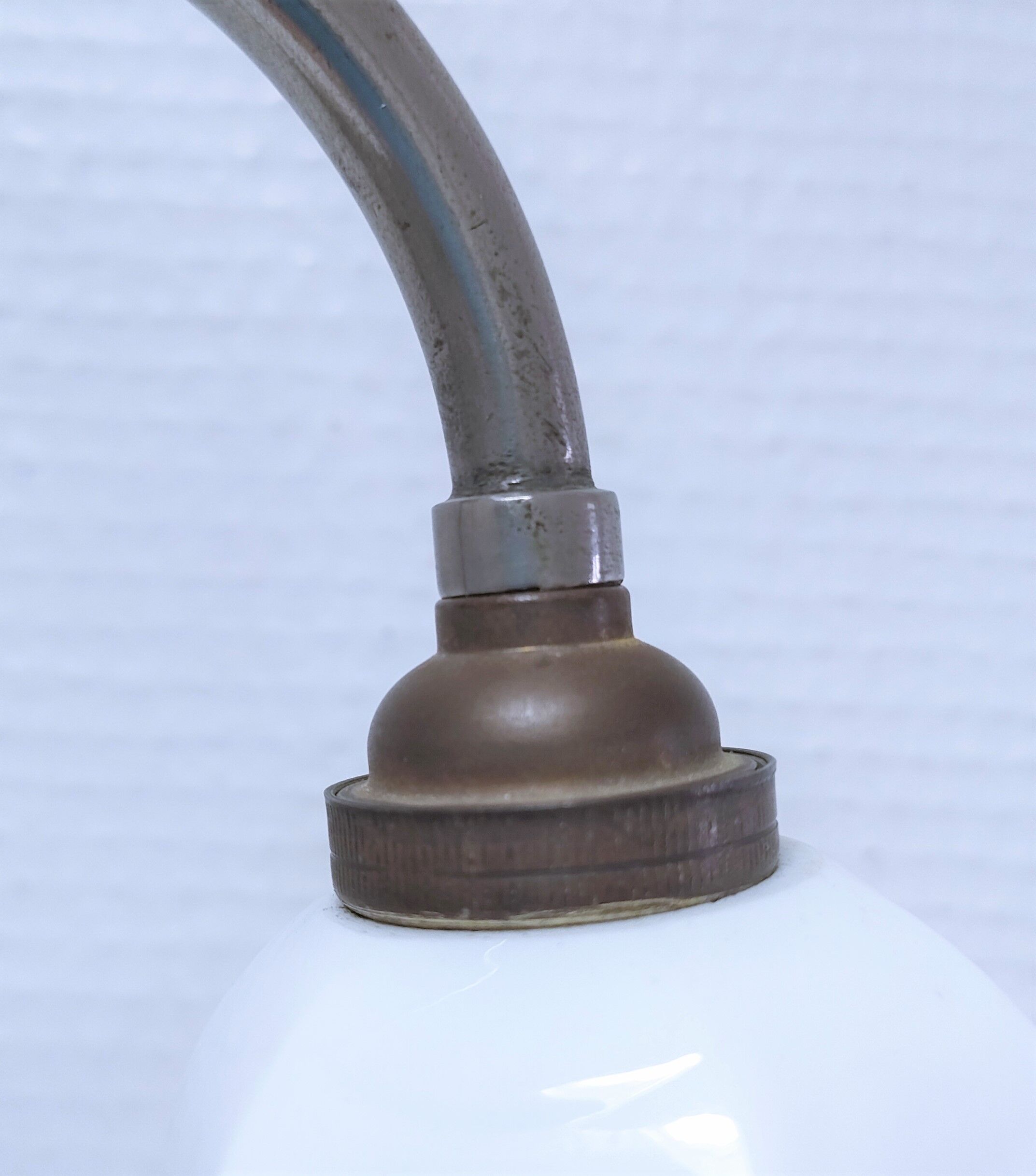 Art deco lamp silver and opaline brass