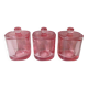 3 glass sweet jars