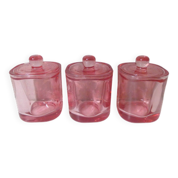 3 glass sweet jars