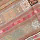 Tapis kilim ancien pastel, teintes délavées rose & vert, charme bohème,