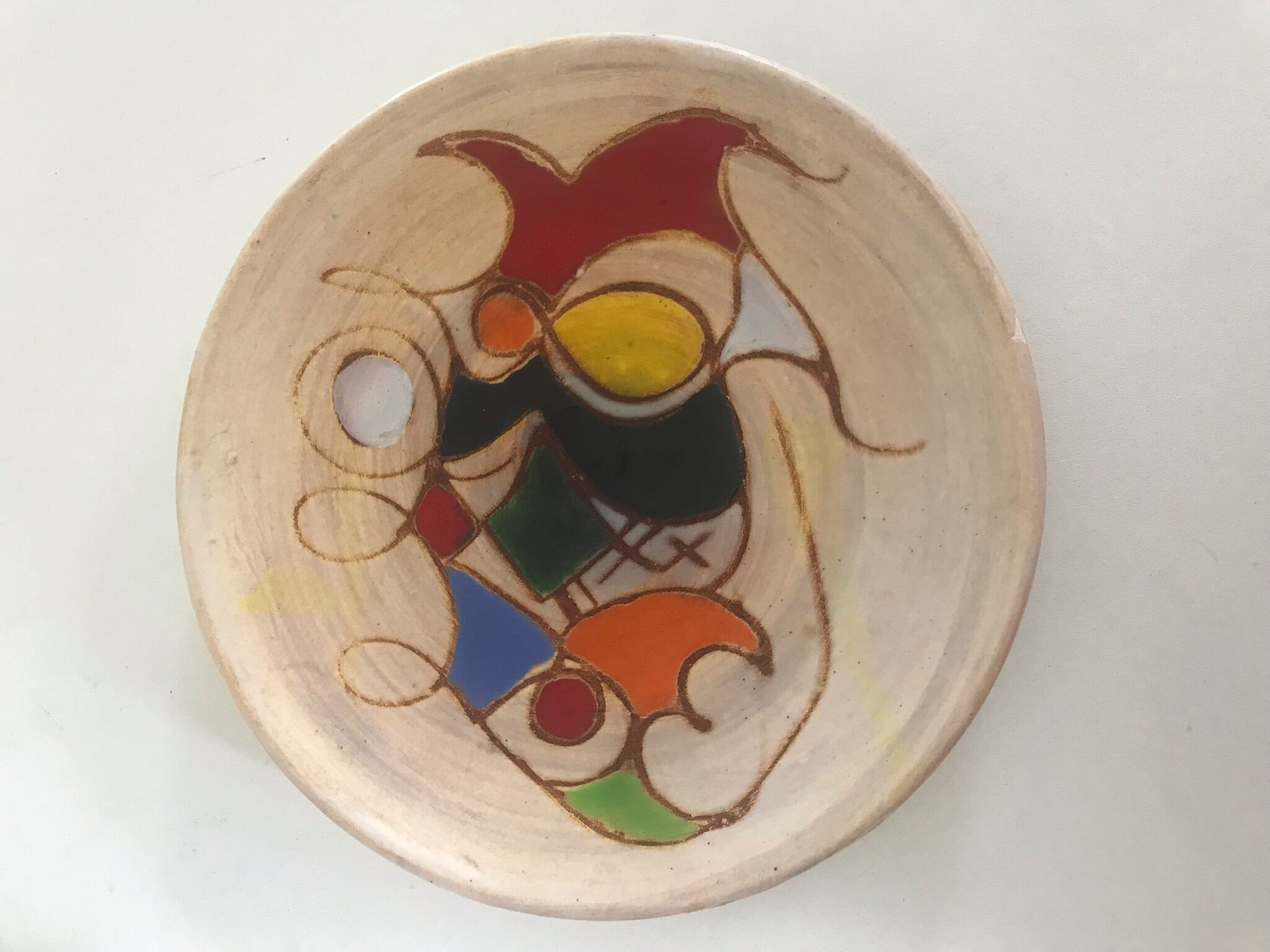 Empty plate ceramic pockets vallauris Annees 60