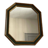 Gold and green wood frame mirror