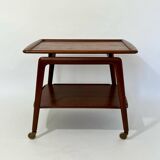 Scandinavian teak trolley on wheels, Arne Hovmand for Mogens Kold