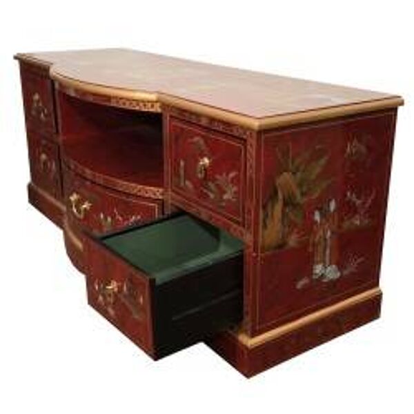 Meuble TV chinois rouge foncé 122 cm
