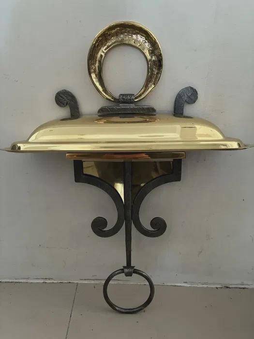 Banci Firenze wall light, gilded and black patinated metal, 1980s