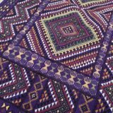 Hand-woven purple margoum rug in natural wool
