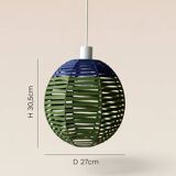Suspension boule tissée sur structure en métal / D 27cm