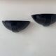 Pair of vintage wall lights, black porcelain, France 1970