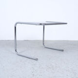 Vintage chromed nesting tables with smoked glass