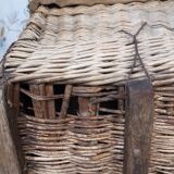 Wood and wicker basket, antique, size xxxl.