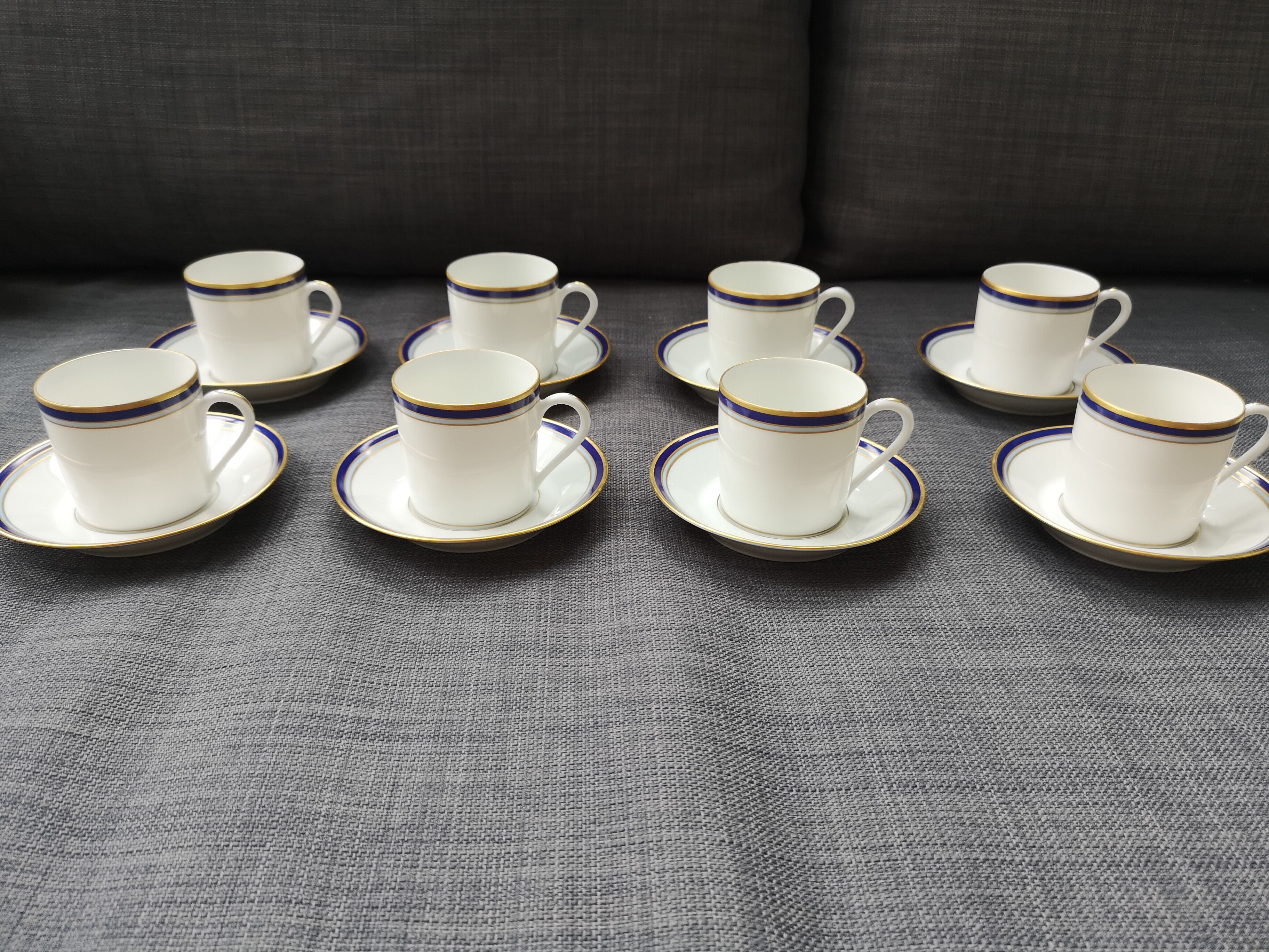 Haviland coffee cup and saucers - midnight blue collection - porcelain limoges