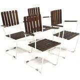Set of 4 teak garden chairs, Sweden, 1960
