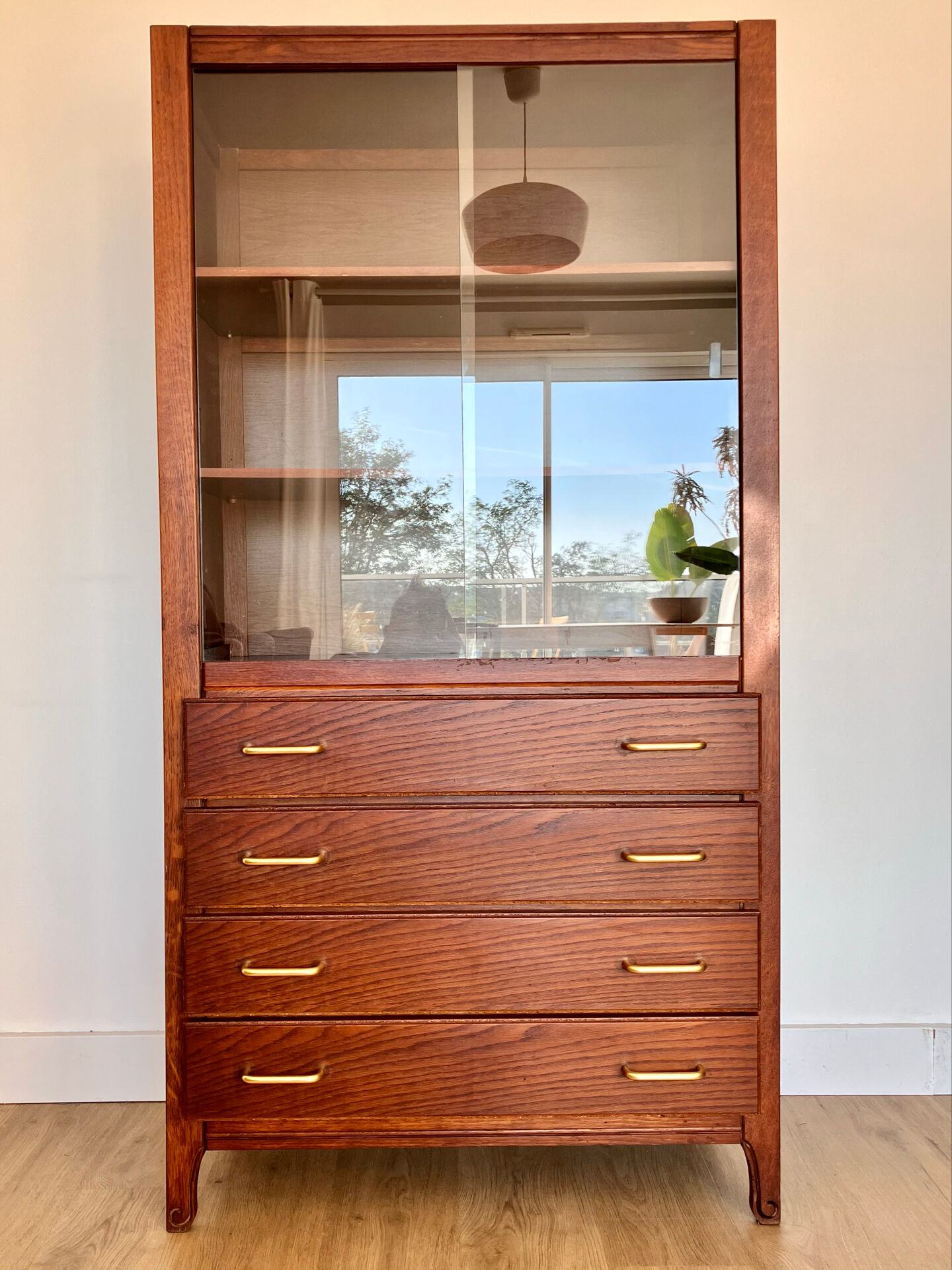 1970s wooden library buffet