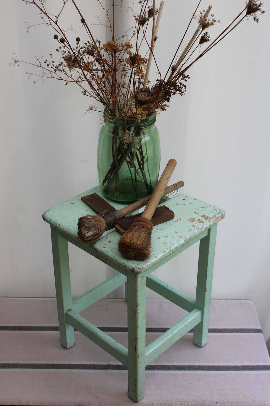 Wooden workshop stool