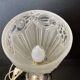 Art Deco table lamp – Silver bronze & pressed/molded glass
