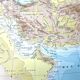 Vintage Western Asia map 43x43cm from 1950
