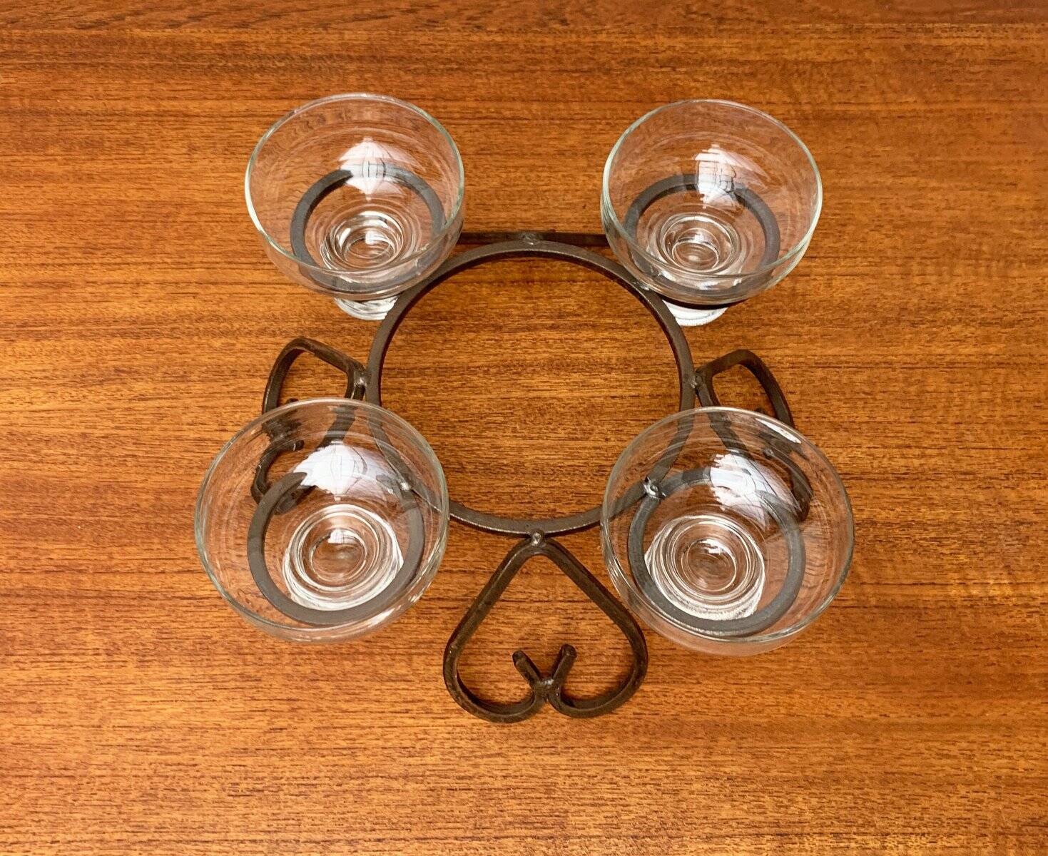 Danish chandelier in metal and glass, 1960s