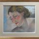 Pastel painting "Portrait of a woman", circa 1950 post cubist