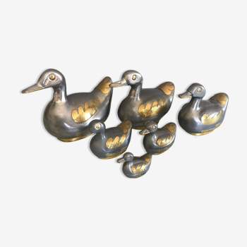 Series of six metal duck boxes