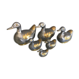 Series of six metal duck boxes