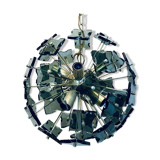 Italian sputnik murano glass smoked glass and metal, 1960s