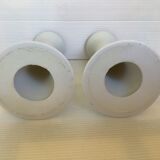 Pair of candle holders white