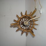 Rattan tripod lamp from the 50s