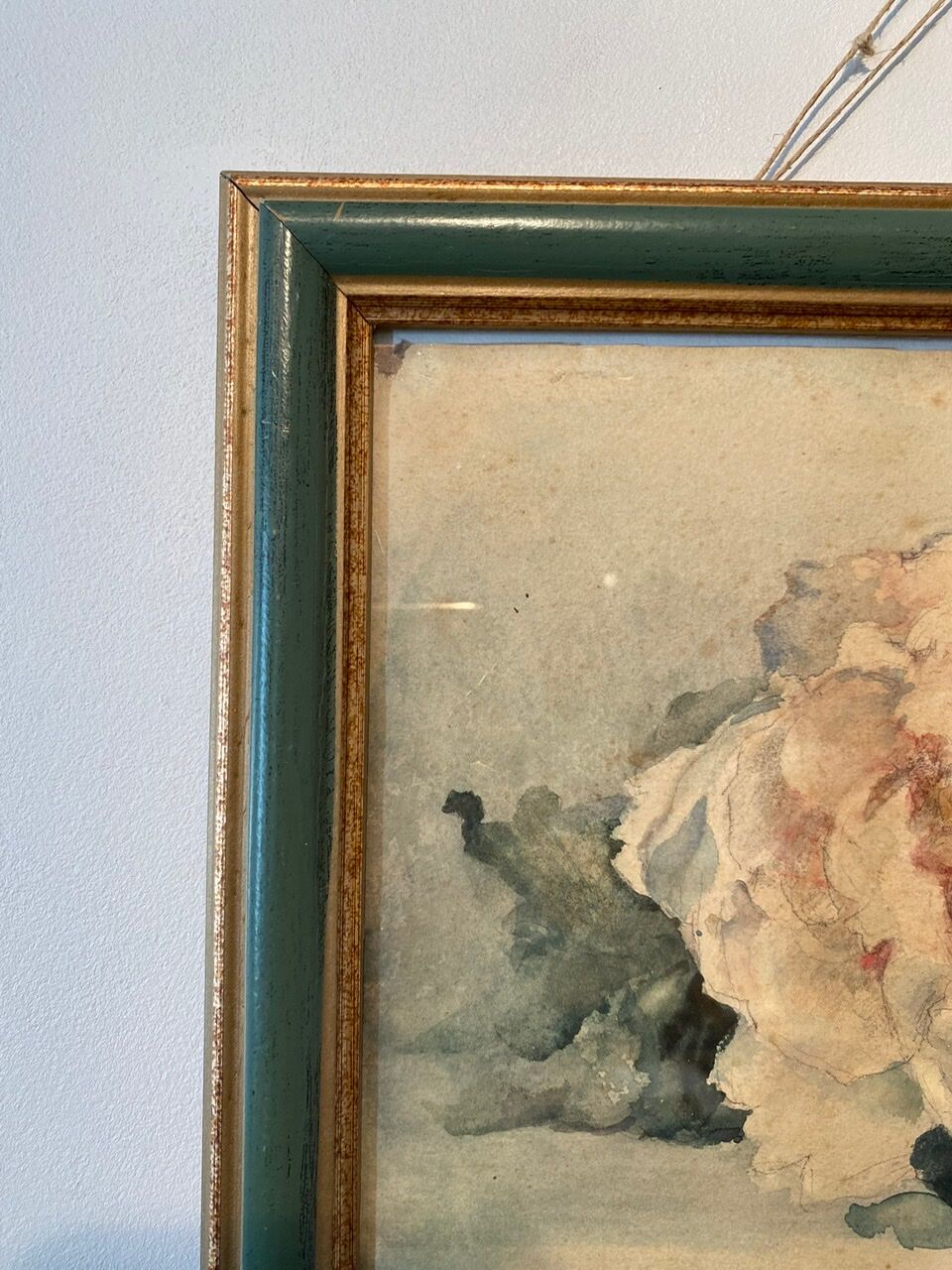 Tableau ancien, nature morte aux roses, XX siècle