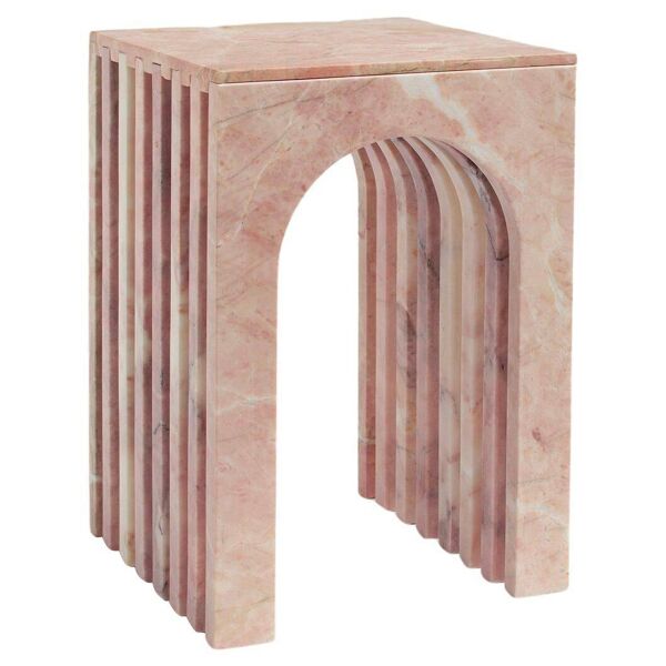 Table d'appoint en marbre rose ''Balance