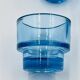 Set of 4 IKEA turquoise aquamarine glass candle holders.