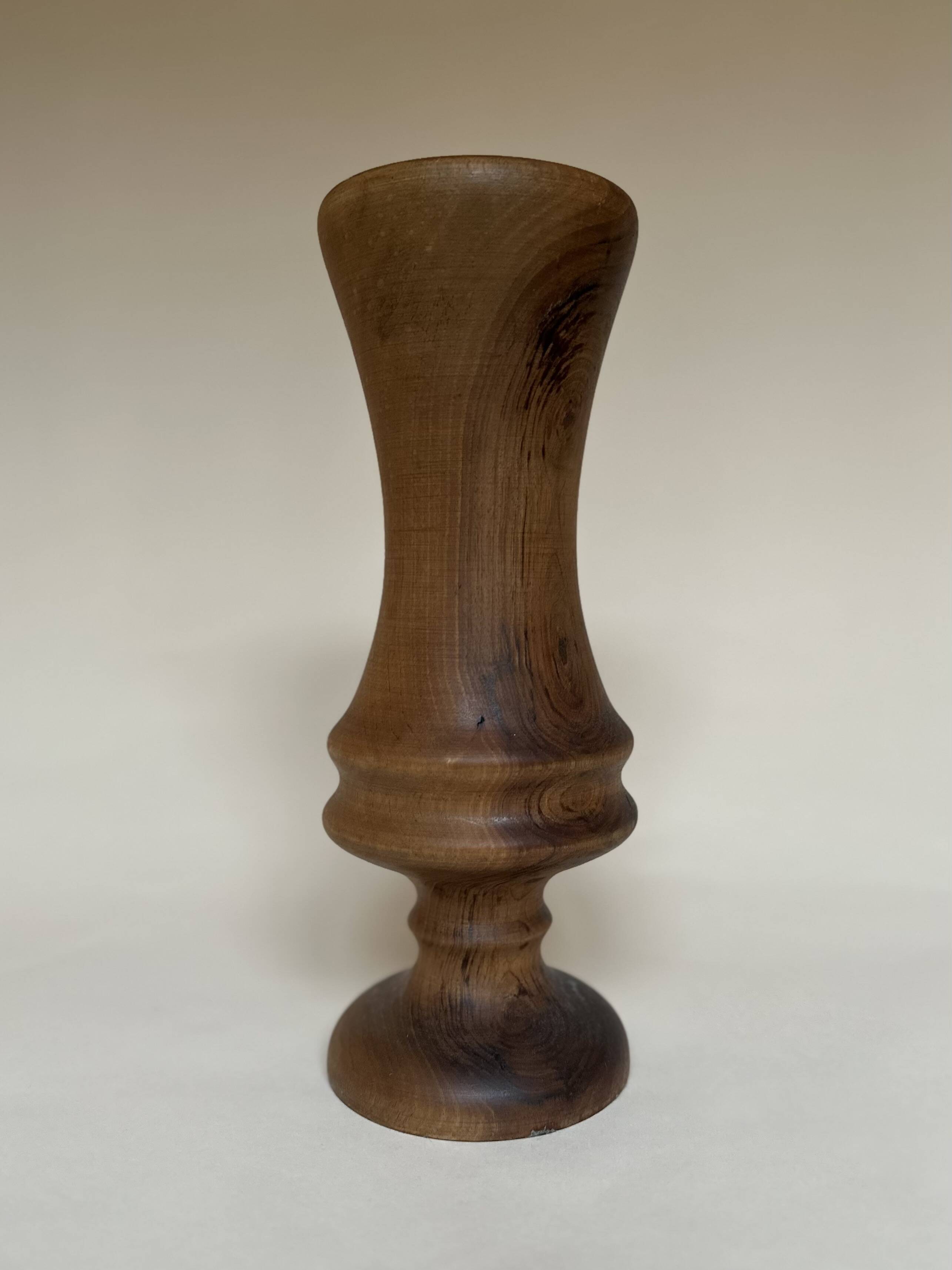 Turned wooden vase