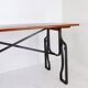 Industrial Bistro Table in Wood and Wrought Iron -