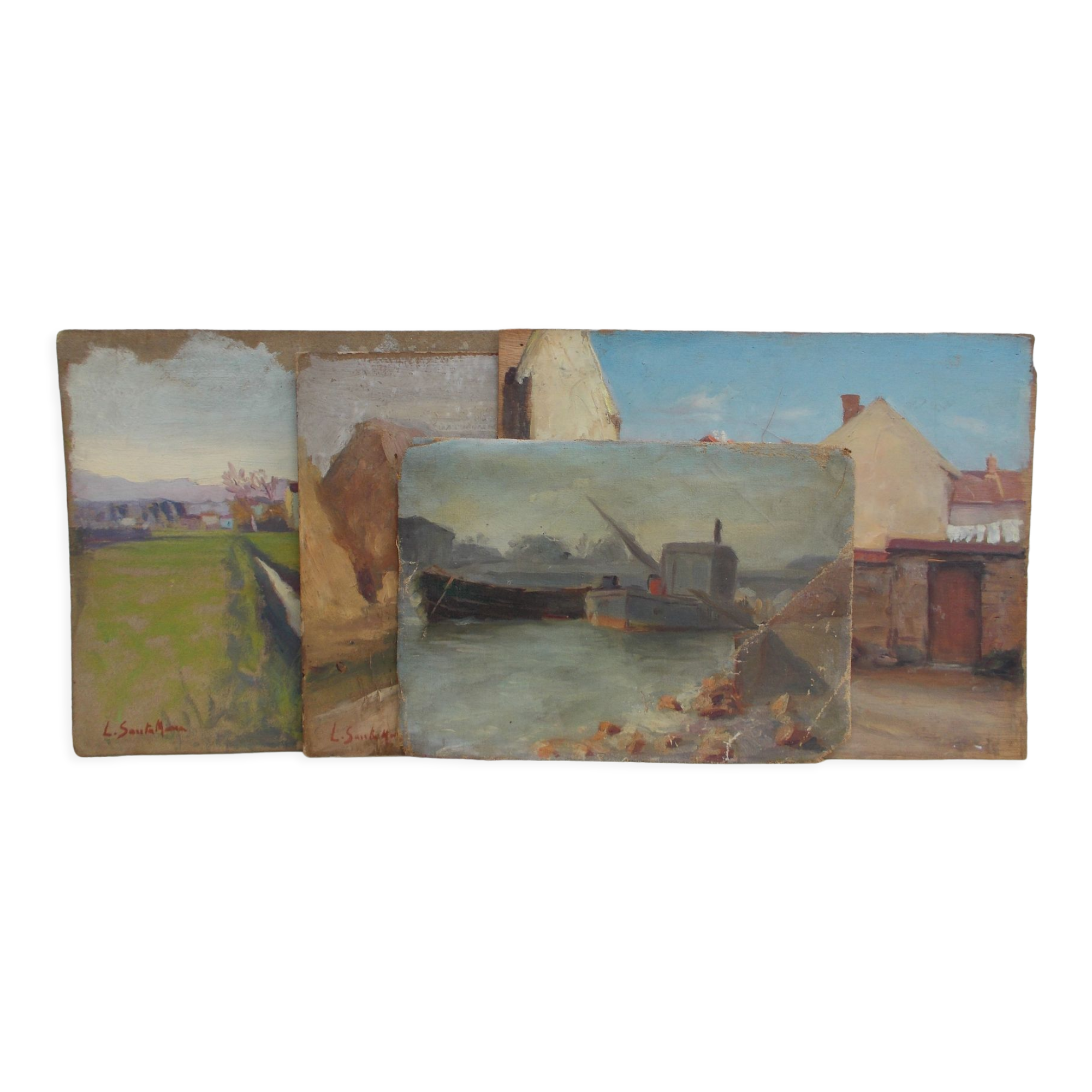 Fond d'atelier tableau 4 pièces Santa Maria d'Obregon