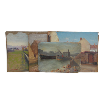 Workshop paintings 4 pieces Santa Maria d'Obregon