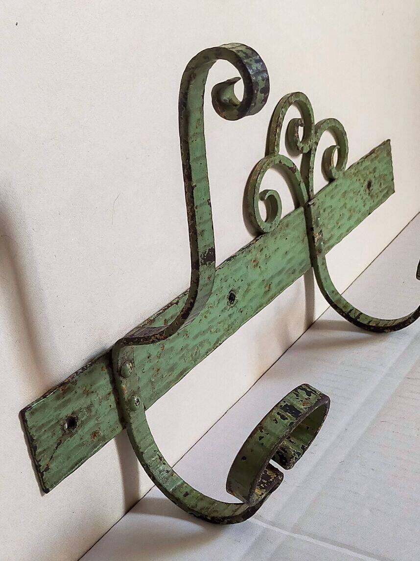 Wrought iron coat rack