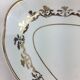 Antique oval shaped white and gold dish made in France Sarreguemines