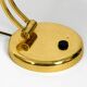 Huge 1970s brass table lamp with adjustable neck and shade from Hillebrand