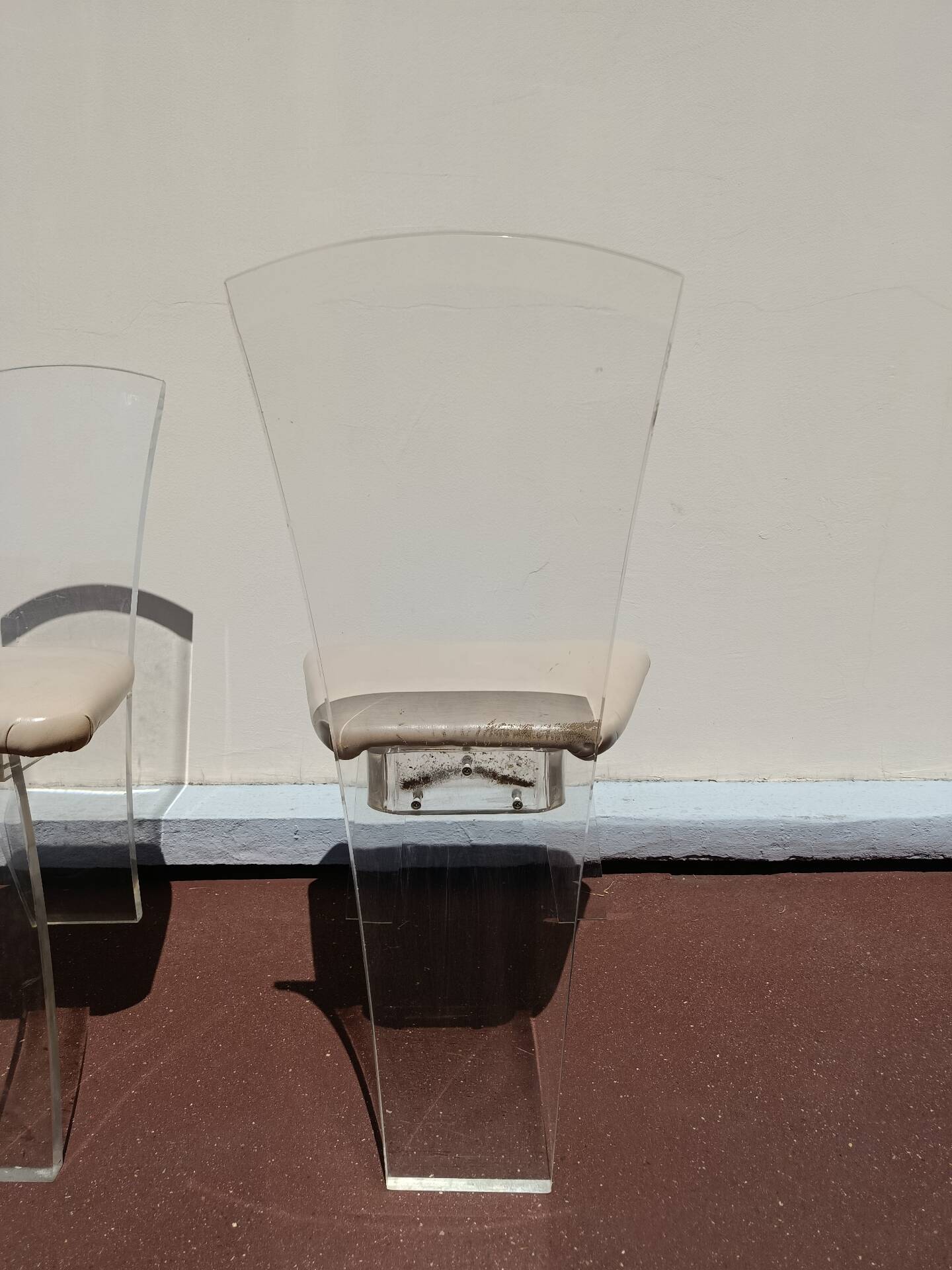 70s plexiglass lucite chairs