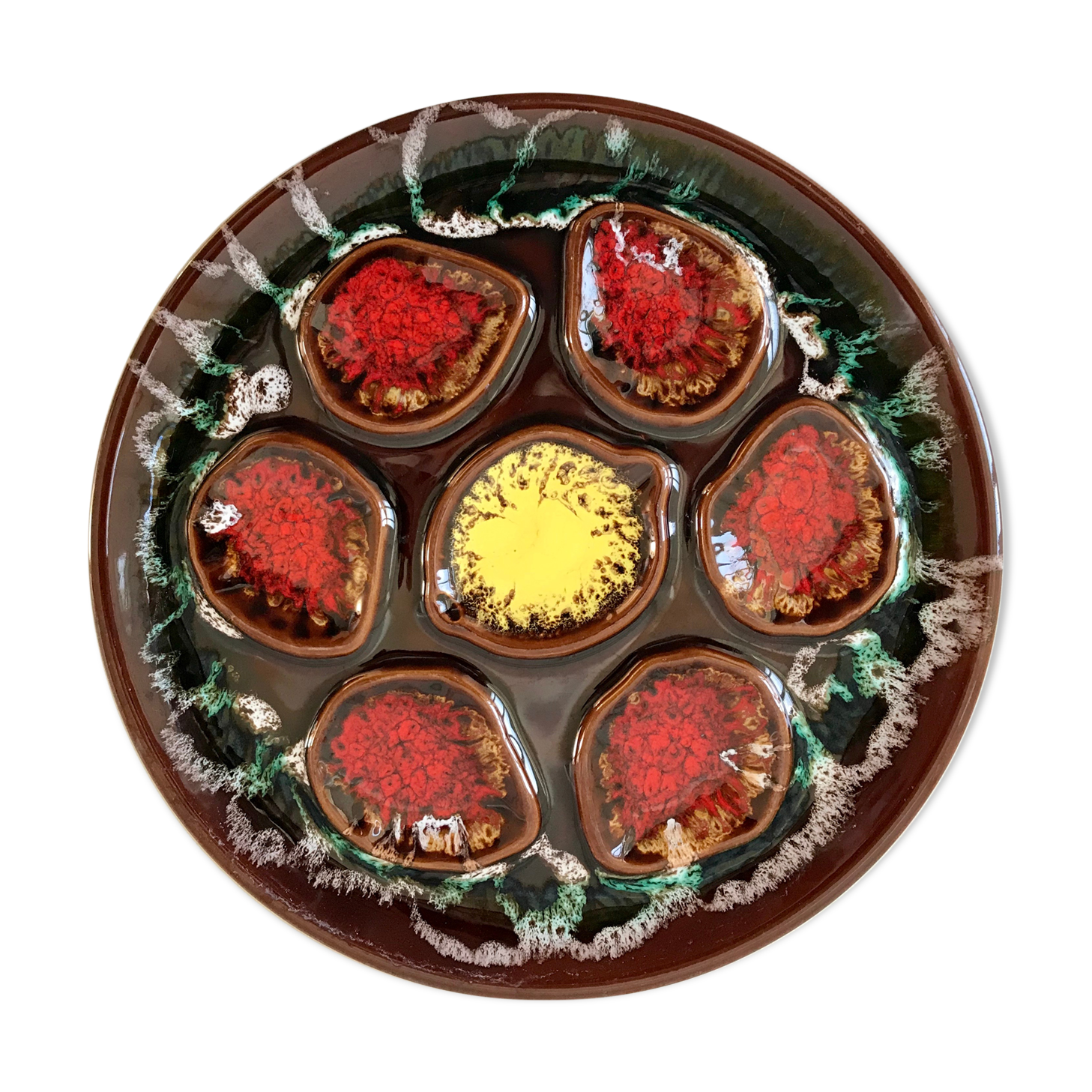 Oyster dish Vallauris style 70s