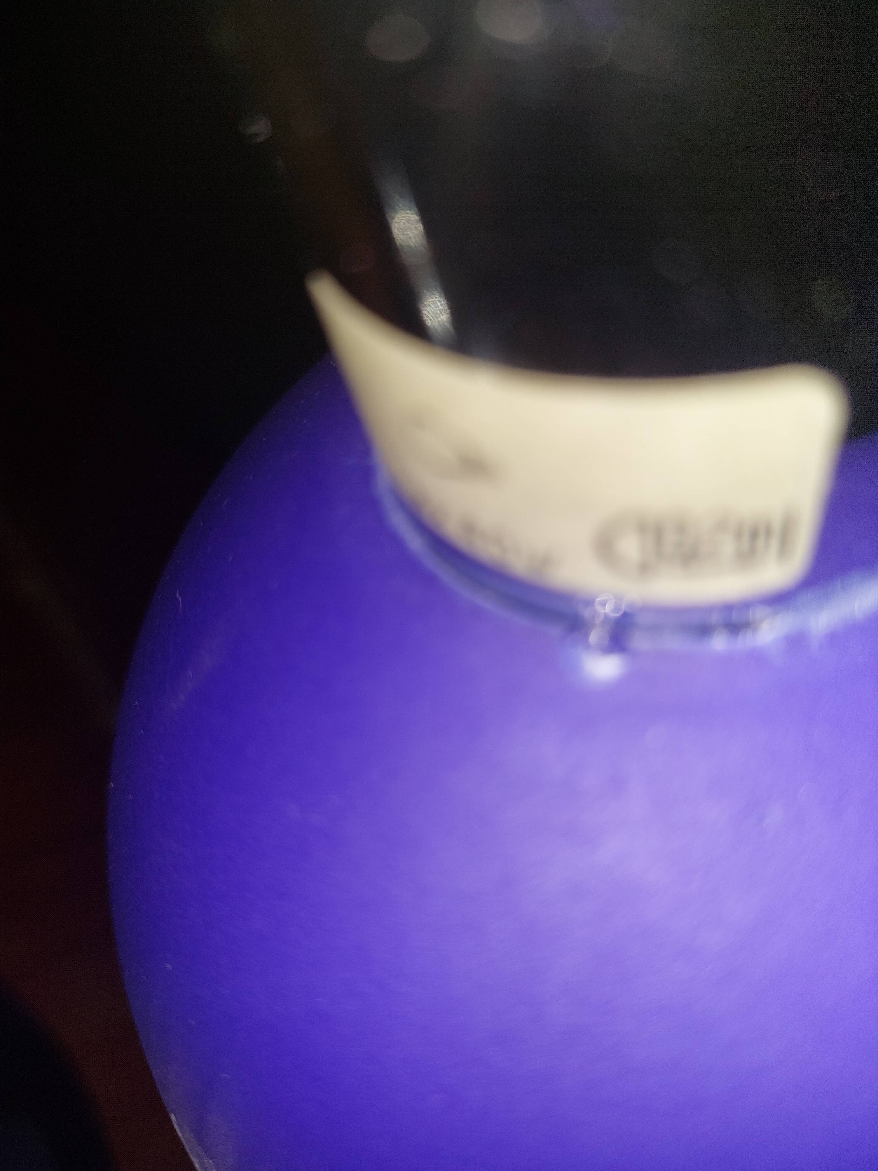 Table lamp chromed metal and glass globe used