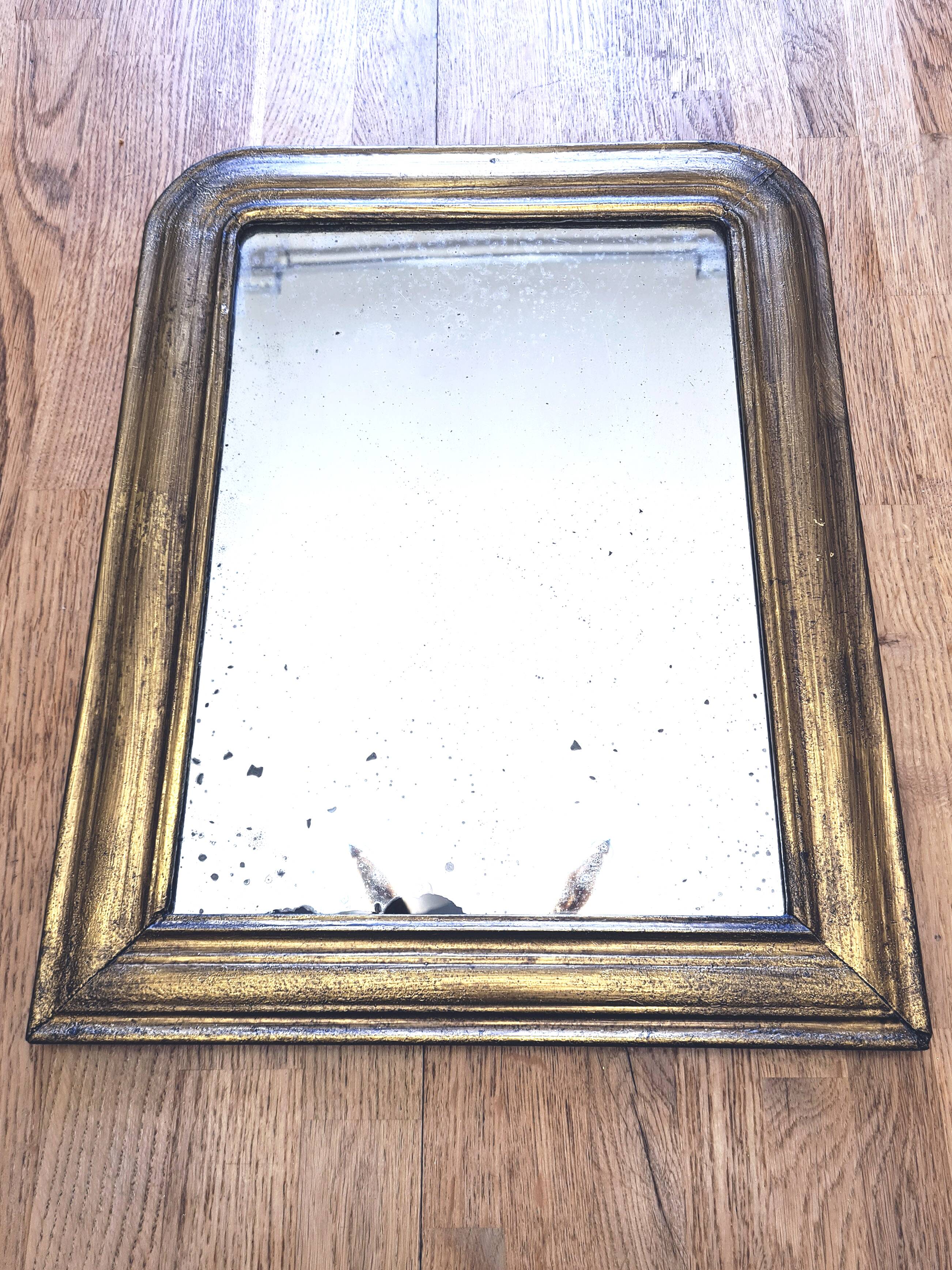 Antique Louis Phillipe mirror, gilded with gold leaf - "Marcelin"