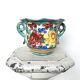 Cache pot fleurs plante en céramique italienne émaillée
