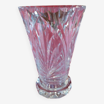 Signed Lorraine crystal vase