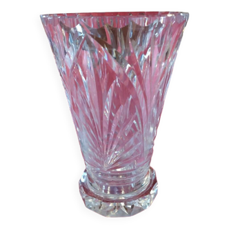 Signed Lorraine crystal vase