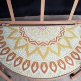 Wrought iron and ceramic half-moon shelf