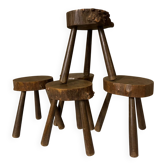 Tripodes Brutalistes lot de 5 (tabourets)