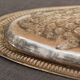 Ancient fish dish in silver metal